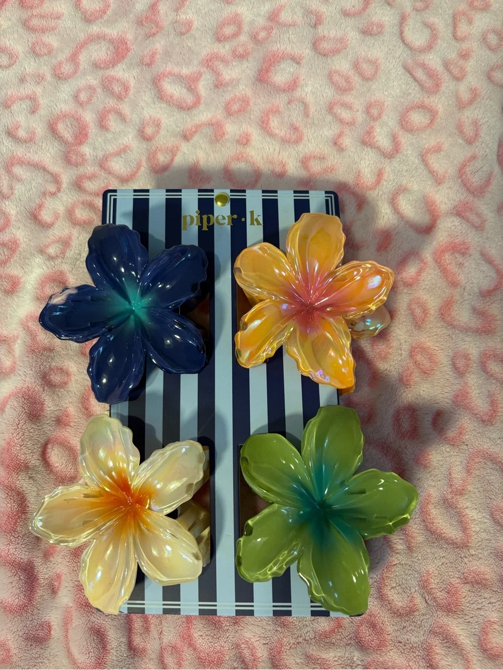 piper•k Floral Hair Clips Set - Multicolor Flower Clips